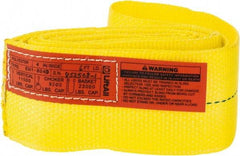 Lift-All - 6' Long x 4" Wide, 11,500 Lb Vertical Capacity, 1 Ply, Polyester Web Sling - 9,200 Lb Choker Capacity, Yellow - All Tool & Supply