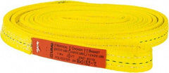 Lift-All - 10' Long x 1" Wide, 6,200 Lb Vertical Capacity, 2 Ply, Polyester Web Sling - 4,900 Lb Choker Capacity, Yellow - All Tool & Supply