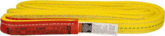 Lift-All - 4' Long x 1" Wide, 6,200 Lb Vertical Capacity, 2 Ply, Polyester Web Sling - 4,900 Lb Choker Capacity, Yellow - All Tool & Supply