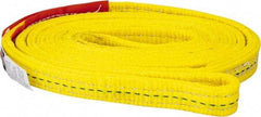 Lift-All - 6' Long x 1" Wide, 6,200 Lb Vertical Capacity, 2 Ply, Polyester Web Sling - 4,900 Lb Choker Capacity, Yellow - All Tool & Supply