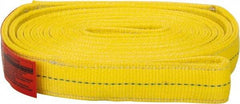 Lift-All - 12' Long x 2" Wide, 12,200 Lb Vertical Capacity, 2 Ply, Polyester Web Sling - 9,800 Lb Choker Capacity, Yellow - All Tool & Supply