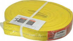 Lift-All - 14' Long x 2" Wide, 12,200 Lb Vertical Capacity, 2 Ply, Polyester Web Sling - 9,800 Lb Choker Capacity, Yellow - All Tool & Supply