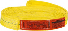 Lift-All - 16' Long x 2" Wide, 12,200 Lb Vertical Capacity, 2 Ply, Polyester Web Sling - 9,800 Lb Choker Capacity, Yellow - All Tool & Supply