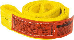 Lift-All - 3' Long x 2" Wide, 12,200 Lb Vertical Capacity, 2 Ply, Polyester Web Sling - 9,800 Lb Choker Capacity, Yellow - All Tool & Supply