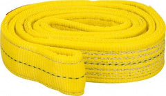 Lift-All - 4' Long x 2" Wide, 12,200 Lb Vertical Capacity, 2 Ply, Polyester Web Sling - 9,800 Lb Choker Capacity, Yellow - All Tool & Supply