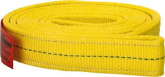 Lift-All - 6' Long x 2" Wide, 12,200 Lb Vertical Capacity, 2 Ply, Polyester Web Sling - 9,800 Lb Choker Capacity, Yellow - All Tool & Supply