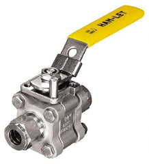 Ham-Let - 1/4" Pipe, Standard Port, Stainless Steel Swing-Out Ball Valve - 1 Piece, Inline - One Way Flow, Tube O.D. x Tube O.D. Ends, Locking Lever with Plate Handle, 2,000 WOG - All Tool & Supply