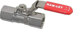 Ham-Let - 1/2" Pipe, FNPT x FNPT End Connections, Stainless Steel, Inline, Two Way Flow, Instrumentation Ball Valve - 2,000 psi WOG Rating, Locking Lever Handle, Reinforced PTFE Seal, Reinforced PTFE Seat - All Tool & Supply