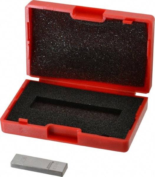 SPI - 0.136" Rectangular Steel Gage Block - Accuracy Grade AS-1, Includes NIST Traceability Certification - All Tool & Supply