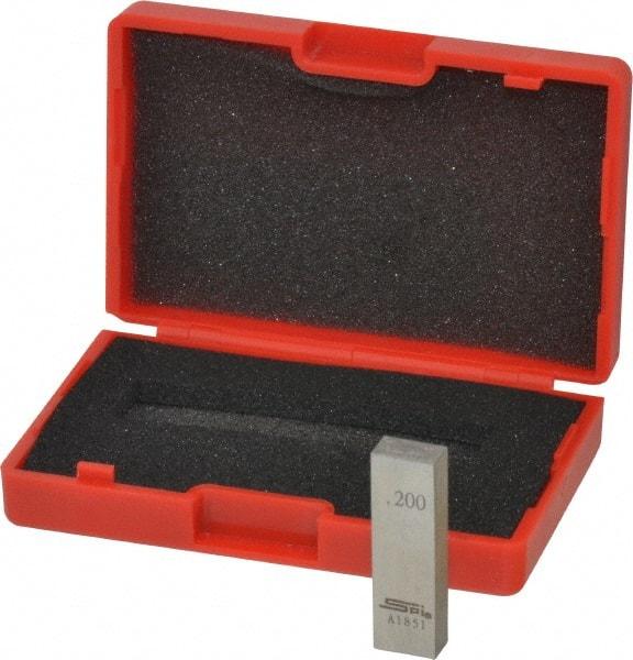 SPI - 0.2" Rectangular Steel Gage Block - Accuracy Grade AS-1, Includes NIST Traceability Certification - All Tool & Supply