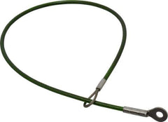 Jergens - 16" Long, Stainless Steel Cable Loop & Eye End, Quick Release Pin Lanyard - 1/16" Cable Diam, 3/16" Hole Diam, Nylon Cable - All Tool & Supply