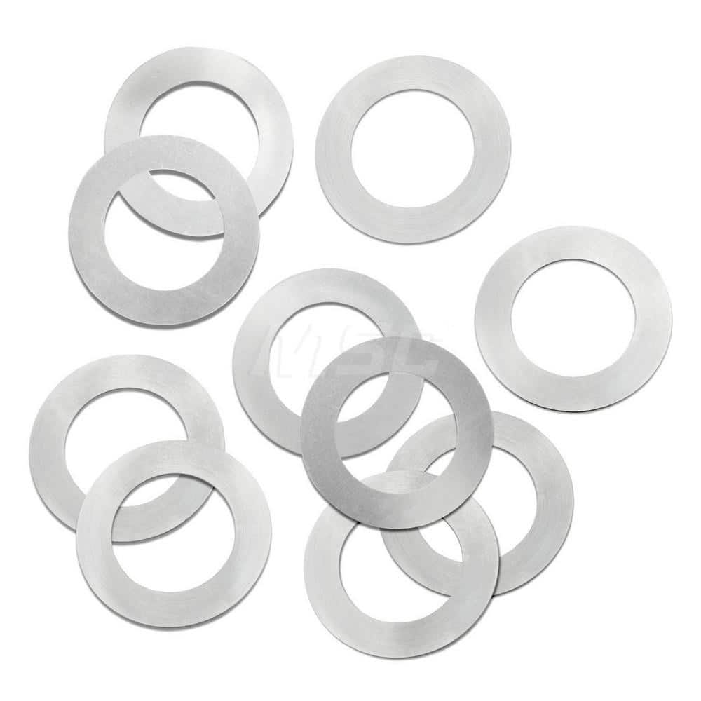 Round Shims; Shim Type: Arbor Shim; Thickness: .004; Inside Diameter: 1″; Outside Diameter: 1.5″; Material: Steel