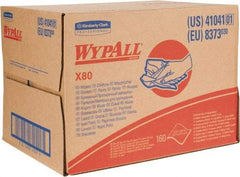 WypAll - X80 Dry Shop Towel/Industrial Wipes - Brag Box/Double Top Box, 16-3/4" x 12-1/2" Sheet Size, Blue - All Tool & Supply