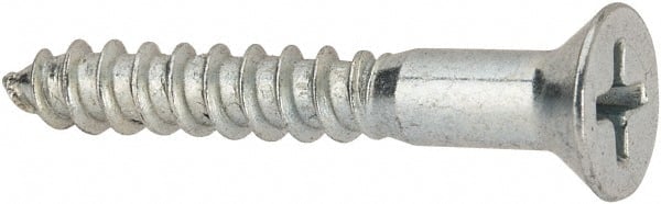 Value Collection - #9, 1-1/4" OAL, Phillips Drive, Flat Head Wood Screw - ASME B18.6.1, Zinc Plated Steel, Grade 2 - All Tool & Supply