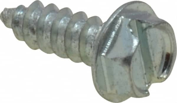 Value Collection - #8 Hex Washer Head Slotted Sheet Metal Screw - Steel, 1/2" Length Under Head, Grade 2 - All Tool & Supply