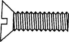 Value Collection - M8x1.25 Metric Coarse, 35mm OAL Slotted Drive Machine Screw - Flat Head, Grade 18-8 & A2 Stainless Steel, Uncoated, Without Washer - All Tool & Supply