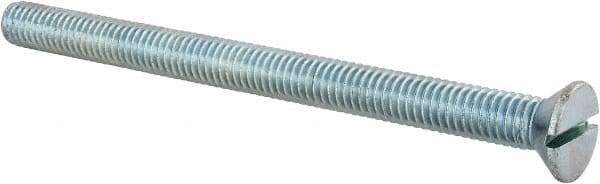 Value Collection - 3/8-16 UNC, 5" OAL Slotted Drive Machine Screw - Flat Head, Grade 2 Steel, Zinc-Plated Finish, Without Washer - All Tool & Supply