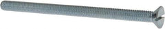 Value Collection - 3/8-16 UNC, 6" OAL Slotted Drive Machine Screw - Flat Head, Grade J82 Steel, Zinc-Plated Finish, Without Washer - All Tool & Supply