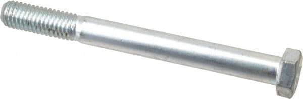 Made in USA - 1/2-13 UNC, 5" Length Under Head Hex Head Cap Screw - Partially Threaded, Grade 5 Steel, Zinc-Plated Finish, 3/4" Hex - All Tool & Supply