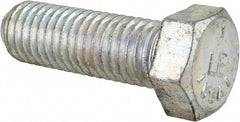 Made in USA - 9/16-12 UNC, 1-3/4" Length Under Head Hex Head Cap Screw - Fully Threaded, Grade 5 Steel, Zinc-Plated Finish, 13/16" Hex - All Tool & Supply