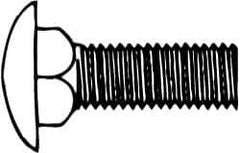 Value Collection - 5/8-11 UNC 4" Length Under Head, Standard Square Neck, Carriage Bolt - 1006-1050 Steel, Galvanized Zinc-Plated Finish - All Tool & Supply