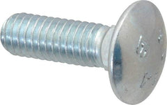 Value Collection - 5/16-18 UNC 1" Length Under Head, Standard Square Neck, Carriage Bolt - Grade 2 Steel, Zinc-Plated Finish - All Tool & Supply