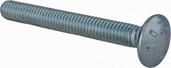 Value Collection - 5/16-18 UNC 2-3/4" Length Under Head, Standard Square Neck, Carriage Bolt - Grade 2 Steel, Zinc-Plated Finish - All Tool & Supply