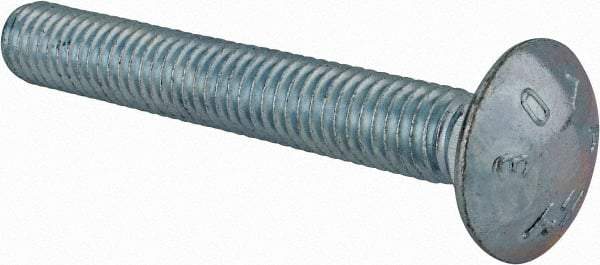 Value Collection - 3/8-16 UNC 2-3/4" Length Under Head, Standard Square Neck, Carriage Bolt - Grade 2 Steel, Zinc-Plated Finish - All Tool & Supply