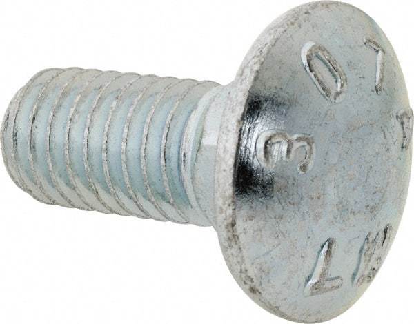 Value Collection - 7/16-14 UNC 1" Length Under Head, Standard Square Neck, Carriage Bolt - Grade 2 Steel, Zinc-Plated Finish - All Tool & Supply