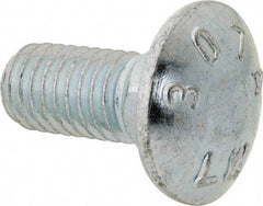 Value Collection - 7/16-14 UNC 1" Length Under Head, Standard Square Neck, Carriage Bolt - Grade 2 Steel, Zinc-Plated Finish - All Tool & Supply