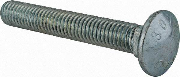 Value Collection - 7/16-14 UNC 3" Length Under Head, Standard Square Neck, Carriage Bolt - Grade 2 Steel, Zinc-Plated Finish - All Tool & Supply