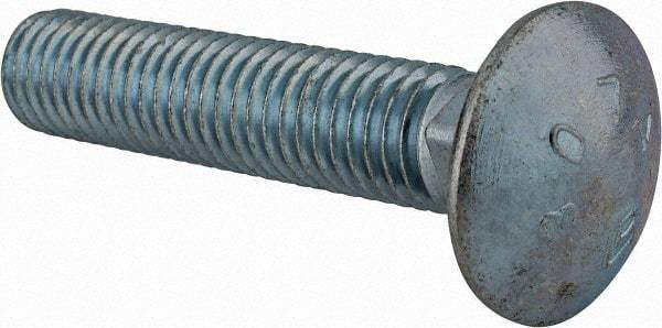 Value Collection - 1/2-13 UNC 2-1/2" Length Under Head, Standard Square Neck, Carriage Bolt - Grade 2 Steel, Zinc-Plated Finish - All Tool & Supply