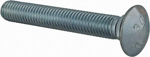 Value Collection - 1/2-13 UNC 3-1/2" Length Under Head, Standard Square Neck, Carriage Bolt - Grade 2 Steel, Zinc-Plated Finish - All Tool & Supply