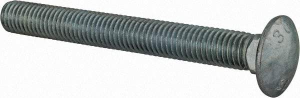 Value Collection - 1/2-13 UNC 4-1/2" Length Under Head, Standard Square Neck, Carriage Bolt - Grade 2 Steel, Zinc-Plated Finish - All Tool & Supply