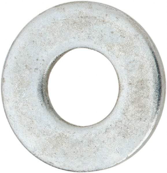 Value Collection - #10 Screw, Steel USS Flat Washer - 3/16" ID x 9/16" OD, 0.0469" Thick, Zinc-Plated Finish - All Tool & Supply