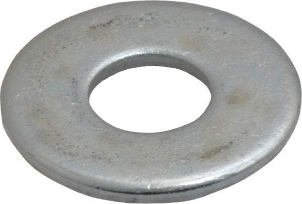 Value Collection - 7/16" Screw, Steel USS Flat Washer - 1/2" ID x 1-1/4" OD, 0.0781" Thick, Zinc-Plated Finish - All Tool & Supply