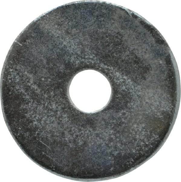 Value Collection - 1/4" Screw, Steel Fender Flat Washer - 1/4" ID x 1-1/4" OD, 0.049" Thick, Zinc-Plated Finish - All Tool & Supply