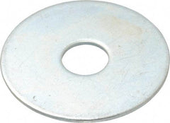 Value Collection - 3/8" Screw, Steel Fender Flat Washer - 3/8" ID x 1-1/2" OD, 0.049" Thick, Zinc-Plated Finish - All Tool & Supply