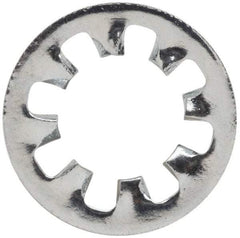 Value Collection - #10 Screw, 0.204" ID, Steel Internal Tooth Lock Washer - 0.381" OD, Zinc-Plated, Grade 2 - All Tool & Supply