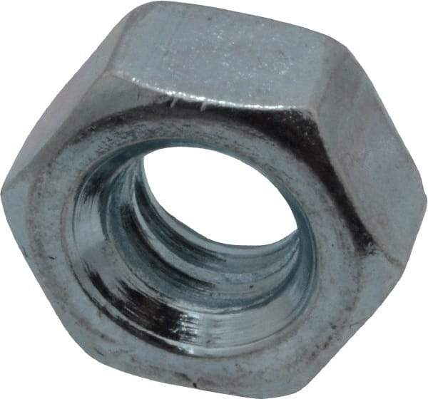 Value Collection - 1/4-20 UNC Steel Right Hand Hex Nut - 7/16" Across Flats, 0.2188" High, Zinc-Plated Finish - All Tool & Supply