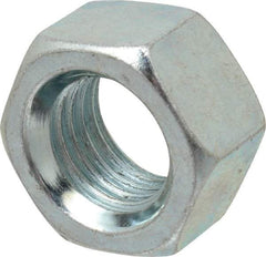 Value Collection - 1-8 UNC Steel Right Hand Hex Nut - 1-1/2" Across Flats, 0.8594" High, Zinc-Plated Finish - All Tool & Supply