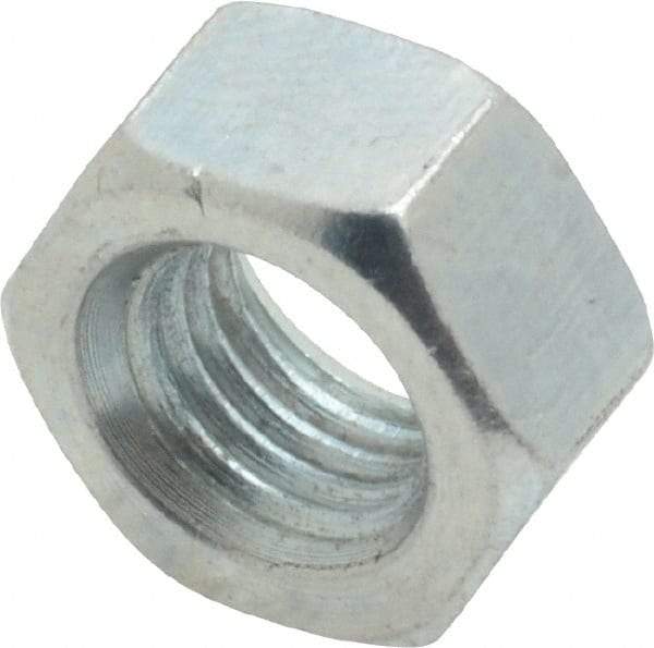 Value Collection - 5/16-24 UNF Steel Right Hand Hex Nut - 1/2" Across Flats, 0.2656" High, Zinc-Plated Finish - All Tool & Supply