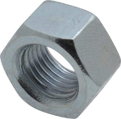 Value Collection - 3/8-24 UNF Steel Right Hand Hex Nut - 9/16" Across Flats, 0.3281" High, Zinc-Plated Finish - All Tool & Supply