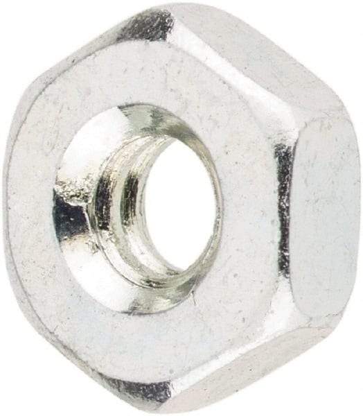 Value Collection - #4-40 UNC Steel Right Hand Machine Screw Hex Nut - 1/4" Across Flats, 3/32" High, Zinc-Plated Finish - All Tool & Supply