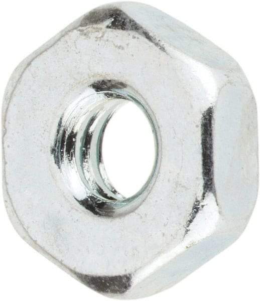 Value Collection - #6-32 UNC Steel Right Hand Machine Screw Hex Nut - 5/16" Across Flats, 7/64" High, Zinc-Plated Finish - All Tool & Supply