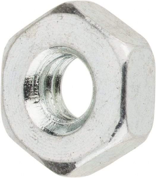 Value Collection - #8-32 UNC Steel Right Hand Machine Screw Hex Nut - 11/32" Across Flats, 1/8" High, Zinc-Plated Finish - All Tool & Supply