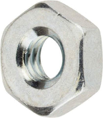 Value Collection - #12-24 UNC Steel Right Hand Machine Screw Hex Nut - 7/16" Across Flats, 5/32" High, Zinc-Plated Finish - All Tool & Supply