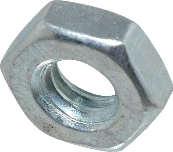 Value Collection - 1/4-20 UNC Steel Right Hand Hex Jam Nut - 7/16" Across Flats, 0.1563" High, Zinc-Plated Finish - All Tool & Supply