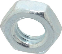 Value Collection - 7/16-14 UNC Steel Right Hand Hex Jam Nut - 11/16" Across Flats, 1/4" High, Zinc-Plated Finish - All Tool & Supply