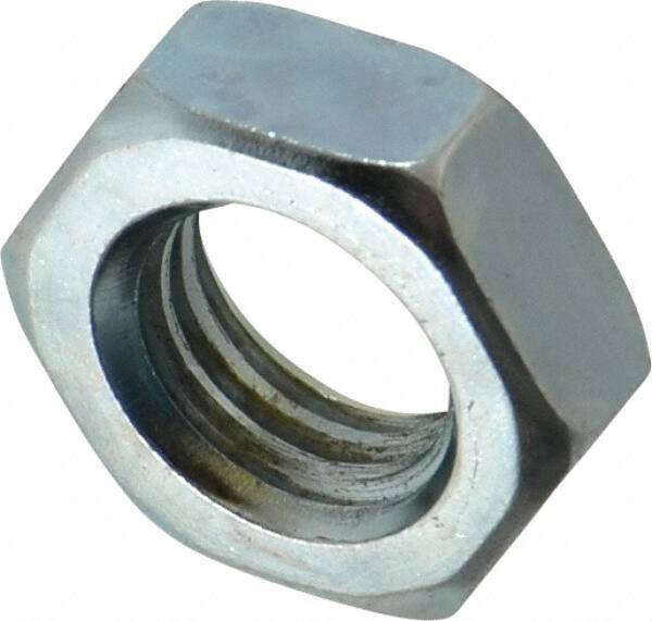 Value Collection - 9/16-12 UNC Steel Right Hand Hex Jam Nut - 7/16" Across Flats, 5/16" High, Zinc-Plated Finish - All Tool & Supply